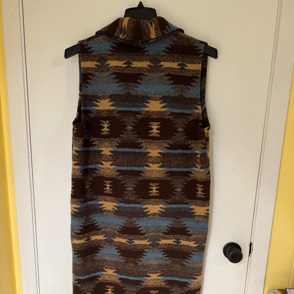 Vintage Mazmania Southwestern Long Fleece Vest Large Made in USA - Picture 2 of 10